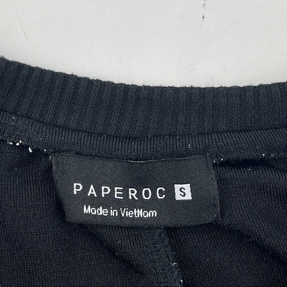 Paperoc Tshirt Womens Small Black Silver Dot Accents - Picture 2 of 8